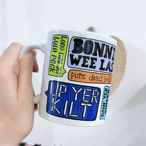 Tazza con detti scozzesi, regalo per la cittadinanza, cose che dicono gli scozzesi, biglietto con detti scozzesi, parole del Regno Unito, frasi scozzesi
