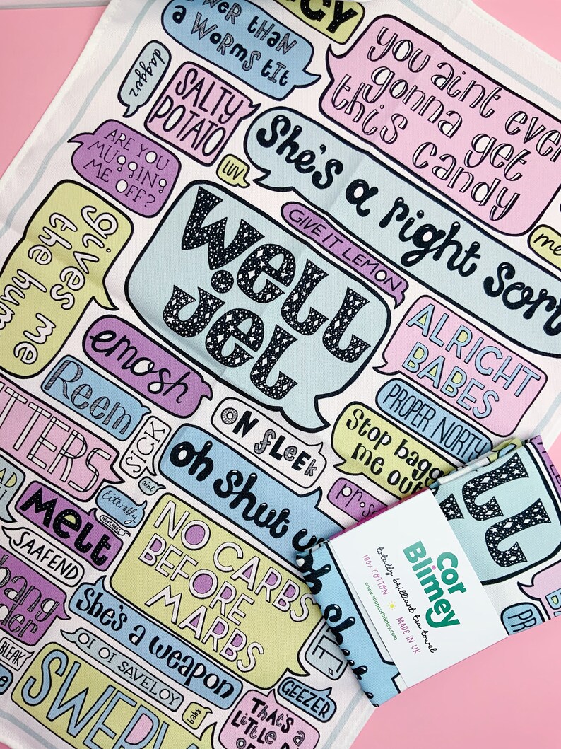 Essex Sayings Tea Towel Towie Quotes Gemma Collins Marbs Etsy