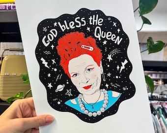 Lámina de la Reina Vivienne. Arte mural para amantes de la moda y el punk. Icono del punk.