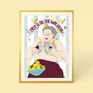 Stampa "Mrs. Doubt fire", formato A3, l'aiuto è in arrivo, caro Wall Art, poster nostalgico del film degli anni '90, Robin Williams, regalo di inaugurazione della casa, regalo per sorella, fratello