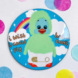 Süßer Orville The Duck-Untersetzer, Super Glossy, 90er Jahre Ästhetik, Popkultur-Tv-Show