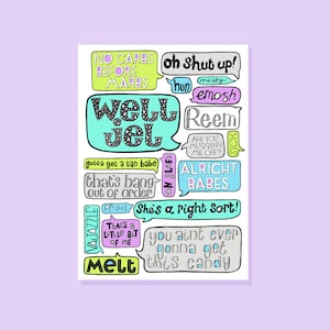 Carte de voeux Essexisms A6 - dictons Essex - TOWIE - Gemma Collins Quotes