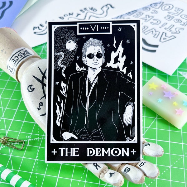 The Demon, Crowley, Good Omens Tarot Vinyl Sticker