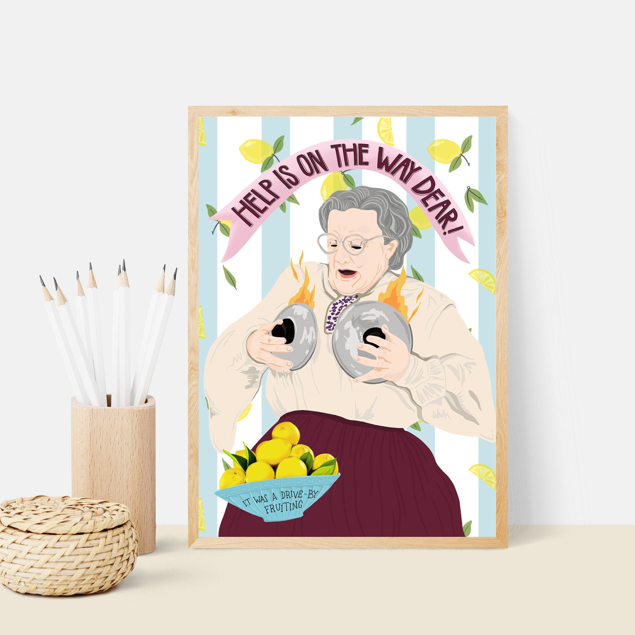 Mrs Doubtfire Print A4 Help is on the Way Dear Art 90s Movie - Etsy UK