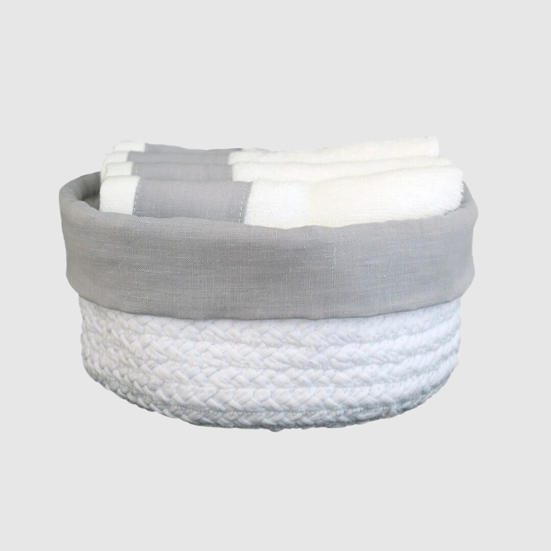 Panier 100% Coton avec 6 serviettes Invités Beige - Sud Étoffe – Aux savonneries
