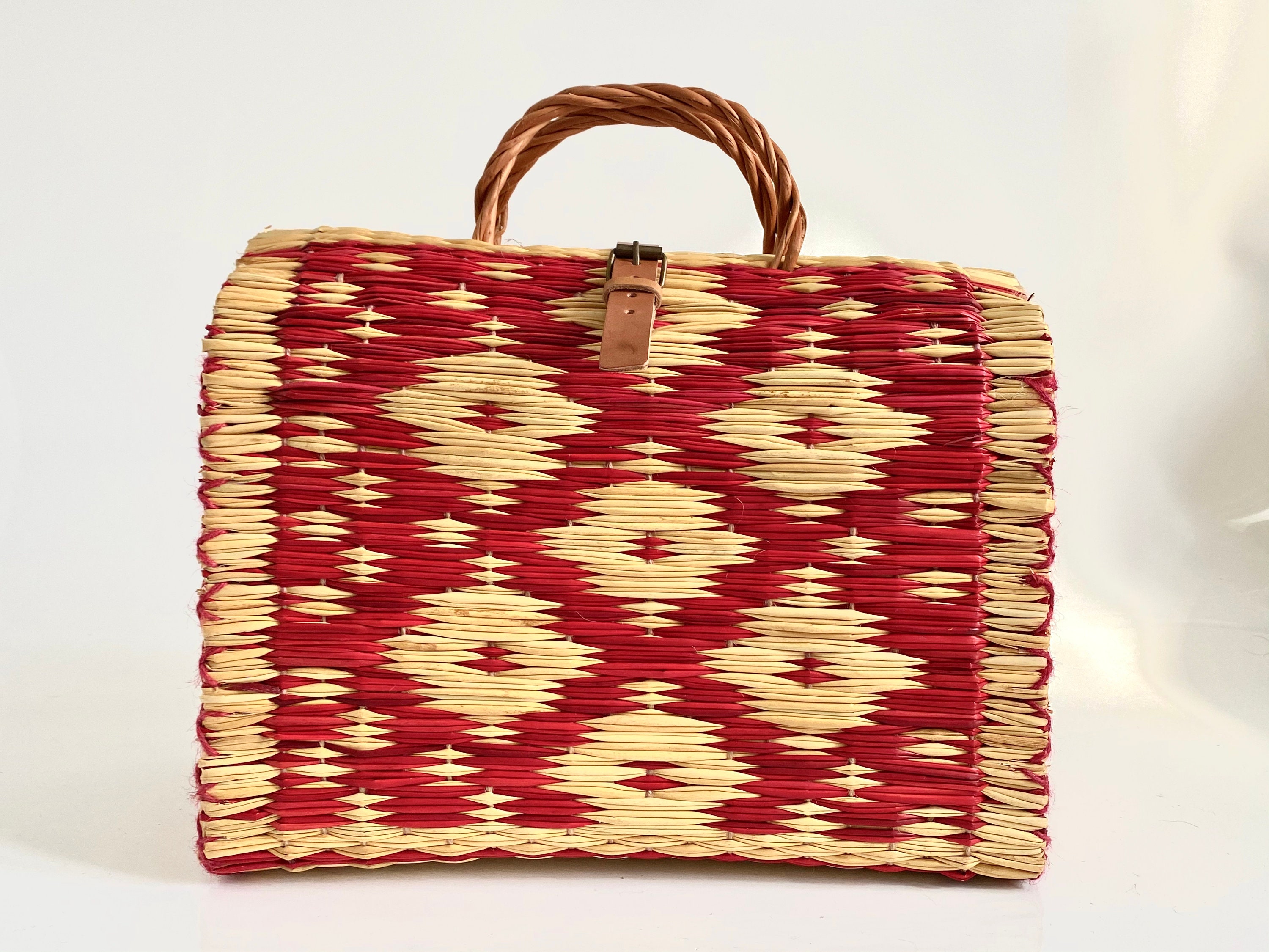 Basket Portuguese Reed Bag Flowers Tejo Wood & Cotton - Etsy
