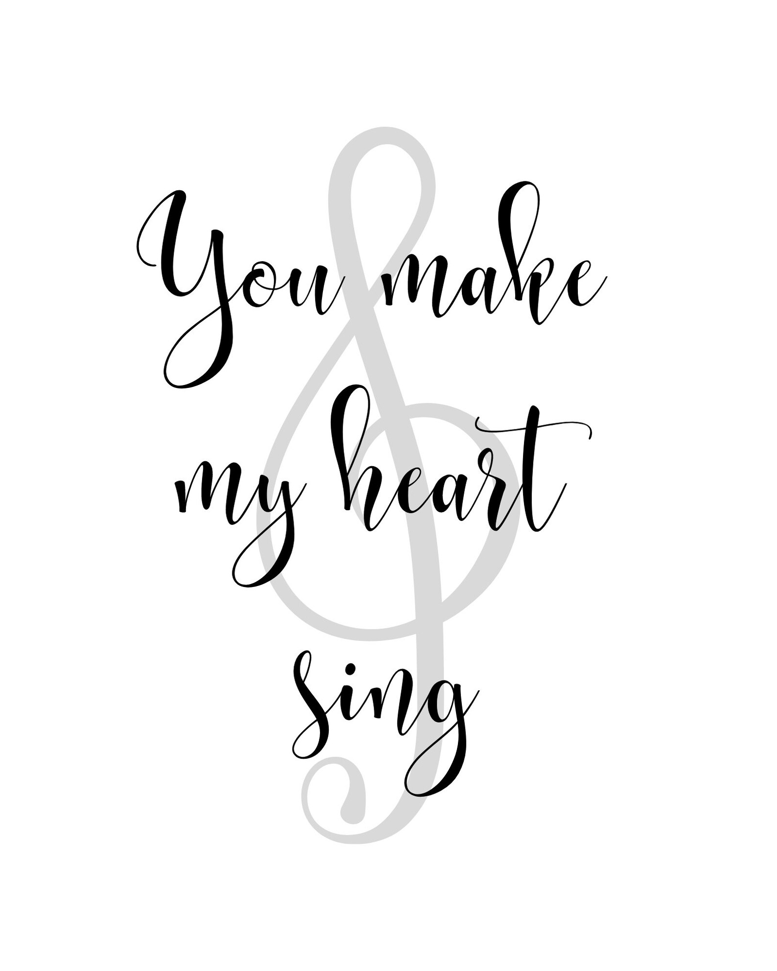 You Make My Heart Sing Print valentines day printable decor Etsy