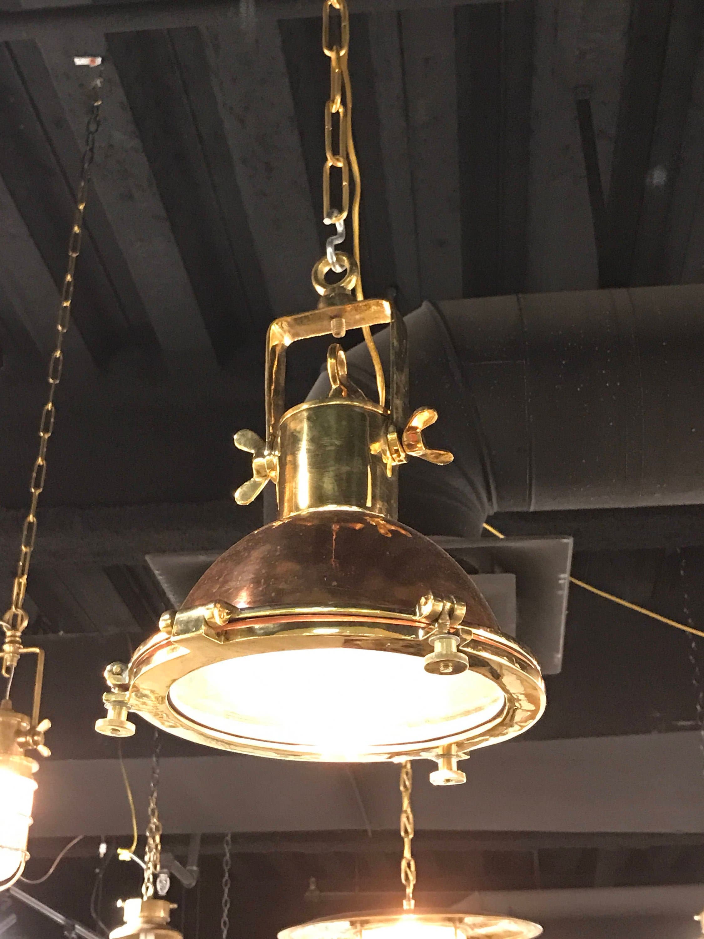 Nautical brass pendant light deals