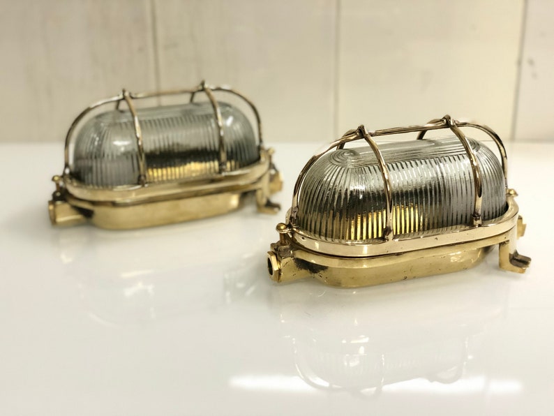 New Brass Reclaimed From Ship Lights Nautical Wall Marine Etsy UK