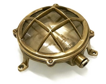 Replica Turtle Style Marine Nautical Small Round Cast Solid Brass Ceiling light Antique Polish Lot of 5