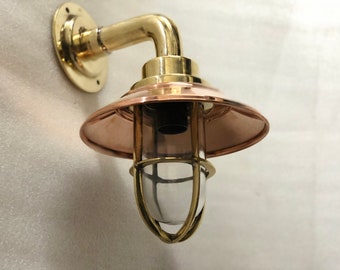 New Nautical Tunnel Style Solid Brass Swan Passageway Marine Light with Shade One pcs