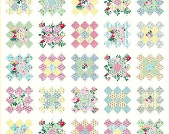 Summer Picnic" Patrón de edredón digital 72,5 X 72,5 pulgadas. Principiante a intermedio.