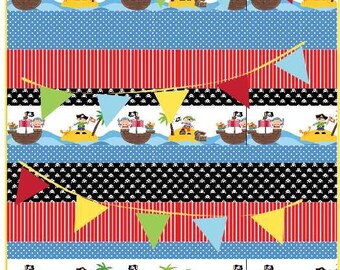 A Pirate's Life, modello trapunta digitale per bambini 38 X 44 pollici trapunta a strisce facile