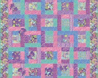 Trapunta da letto modello trapunta digitale Flutterbyes 96 X 96 pollici assemblata e applicata per principianti