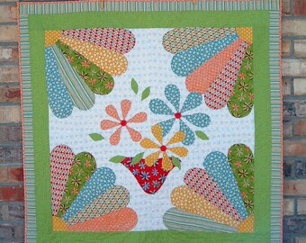 Modello trapunta digitale I Love The Flower Girl Dimensioni finite 39 X 39 pollici Wallhanging