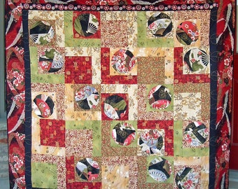 L'altro lato del mondo, modello trapuntato digitale per una trapunta. Applicazione e riattacco fusibile. Da principiante a intermedio. 65 X 65 pollici