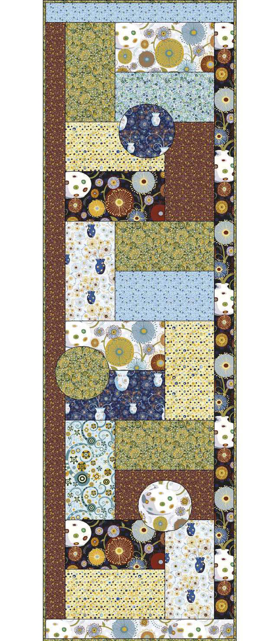 Razzledazzle Tablerunner Digital Quilt Pattern 18 X 58 Inches Skill
