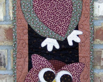 Skinny: che spasso! Modello per appendere a parete, trapunta, modello digitale 9 X 24 pollici Gufi