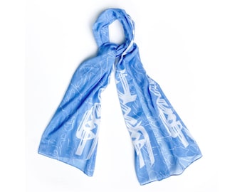 Light blue and white summer fashion Scarf