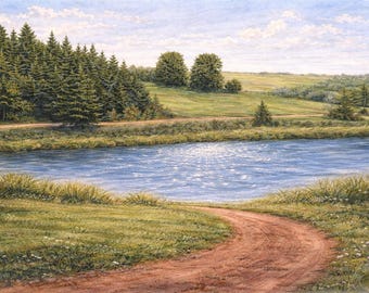 Lake of Shining Waters Print | Watercolor Landscape, Storybook Decor (Digital Download)