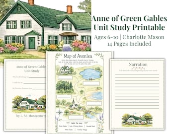 Anne of Green Gables Unit Study Printable | Charlotte Mason Literature (PDF Download)