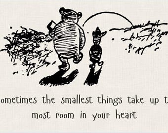 Classic Pooh Piglet Nursery Art | Smallest Things Quote (Digital Download)