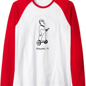 Hoverboard Moai Raglan Baseball Tee