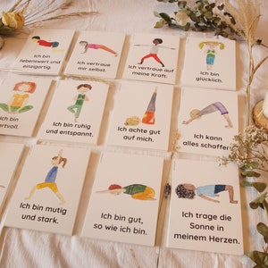 Children's Yoga Affirmation Cards Feeling Cards Beliefs Encouragement Cards Printing