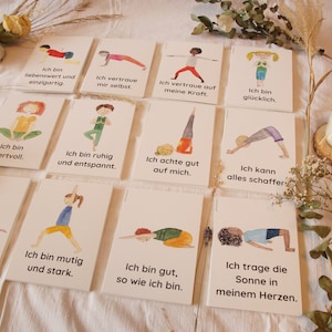 Kinderyoga Affirmationskarten Gefühlskarten Glaubenssätze Mutmachkarten_Druckschrift