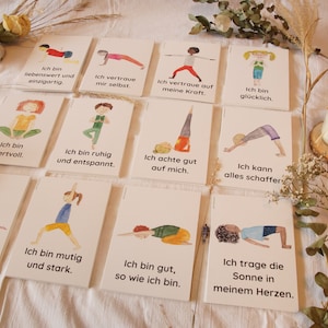 Children's Yoga Affirmation Cards Feeling Cards Beliefs Encouragement Cards Printing