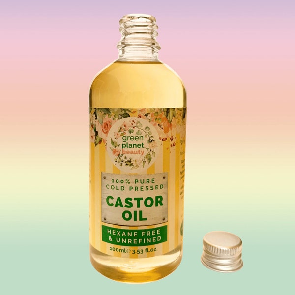 Castor Oil 100% Pure Hexane Free, Cold Pressed - Unrefined - For Face, Skin, Eye-Lashes, Eyebrows, Stretch Marks, Ganglion Cyst Removal