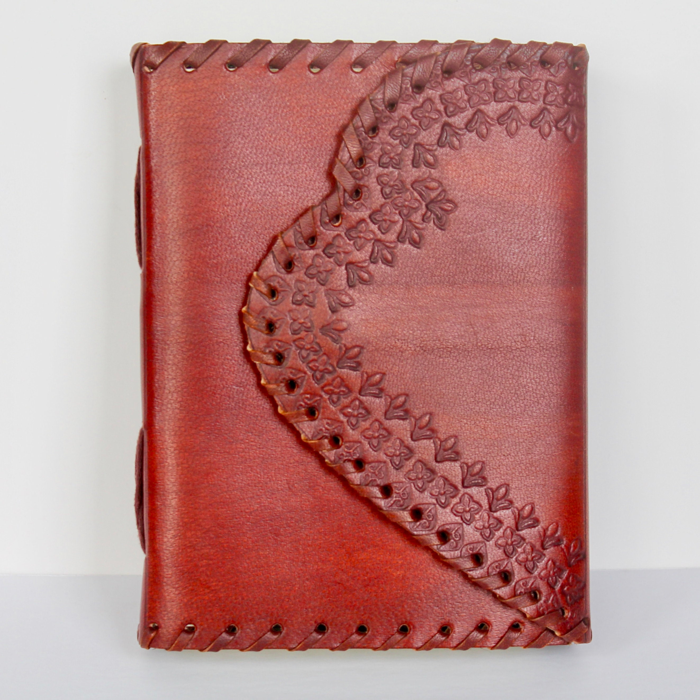 Rustic Red Leather Journal Handmade Blank Sketchbook Travel | Etsy