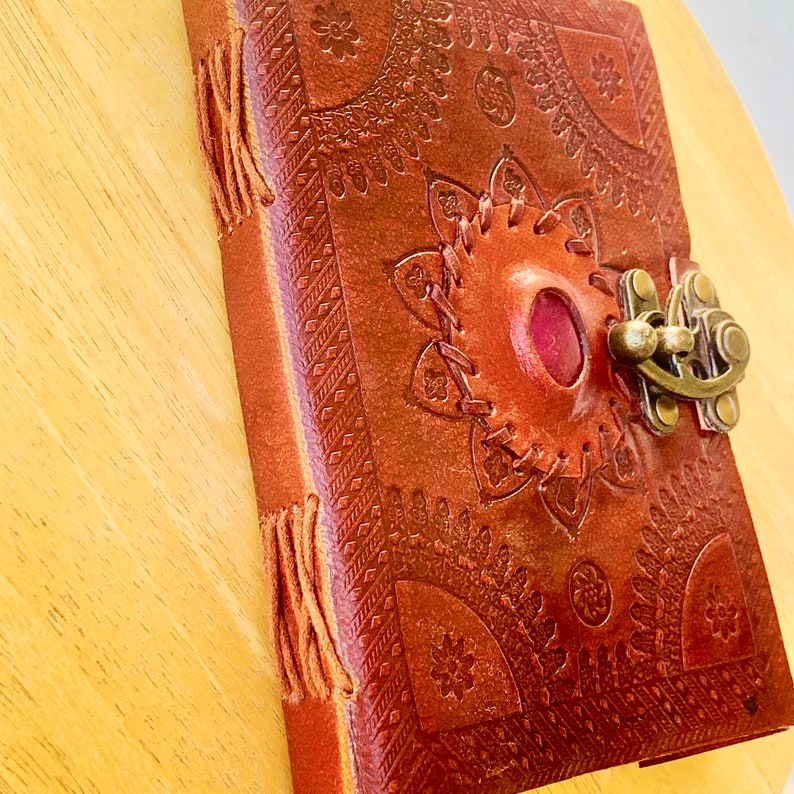 Leather Grimoire Blank Journal Spell Book Leather Notebook Etsy