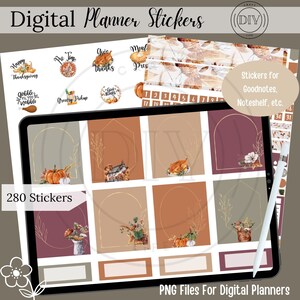 Thanksgiving Digital Stickers | Digital Planner Stickers | Monthly Planner Stickers | Goodnotes Stickers | PNG Stickers
