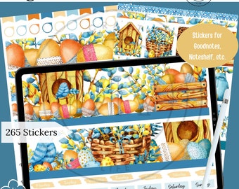 Easter Digital Stickers| Digital Planner Stickers| Goodnotes Stickers| PNG Digital Stickers| April Monthly Planner Stickers