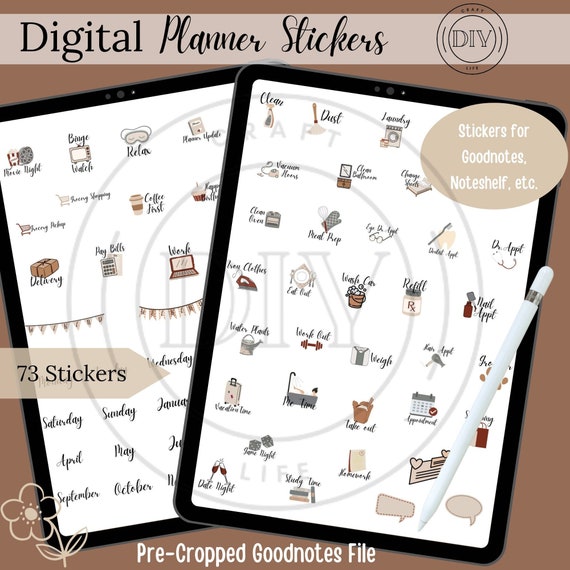 Everyday Life Digital Stickers | Goodnotes File | Functional Sticker Set | Clipart Stickers | Digital Planner Stickers | PNG File