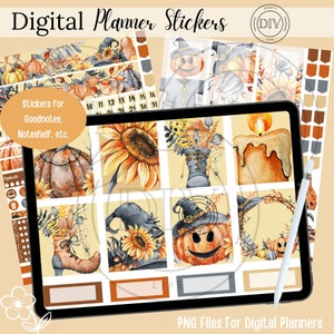 Halloween Digital Stickers | Digital Planner Stickers | Fall Planner Stickers | Goodnotes Stickers | PNG Stickers