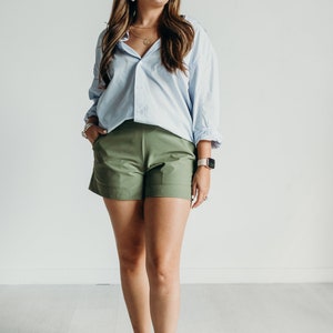 Wide Leg Cuff Shorts Margo Paige olive