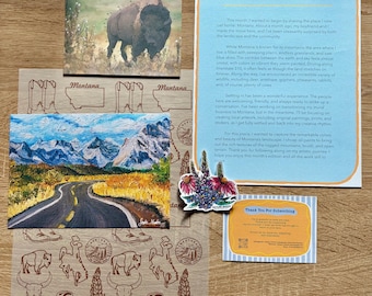 Kunstdruck-Abo-Box Juli-Edition | Traumhafte Reiseziele | Malerische Berge | Waldwege | Wildblumen (Monatlicher Post-Club)