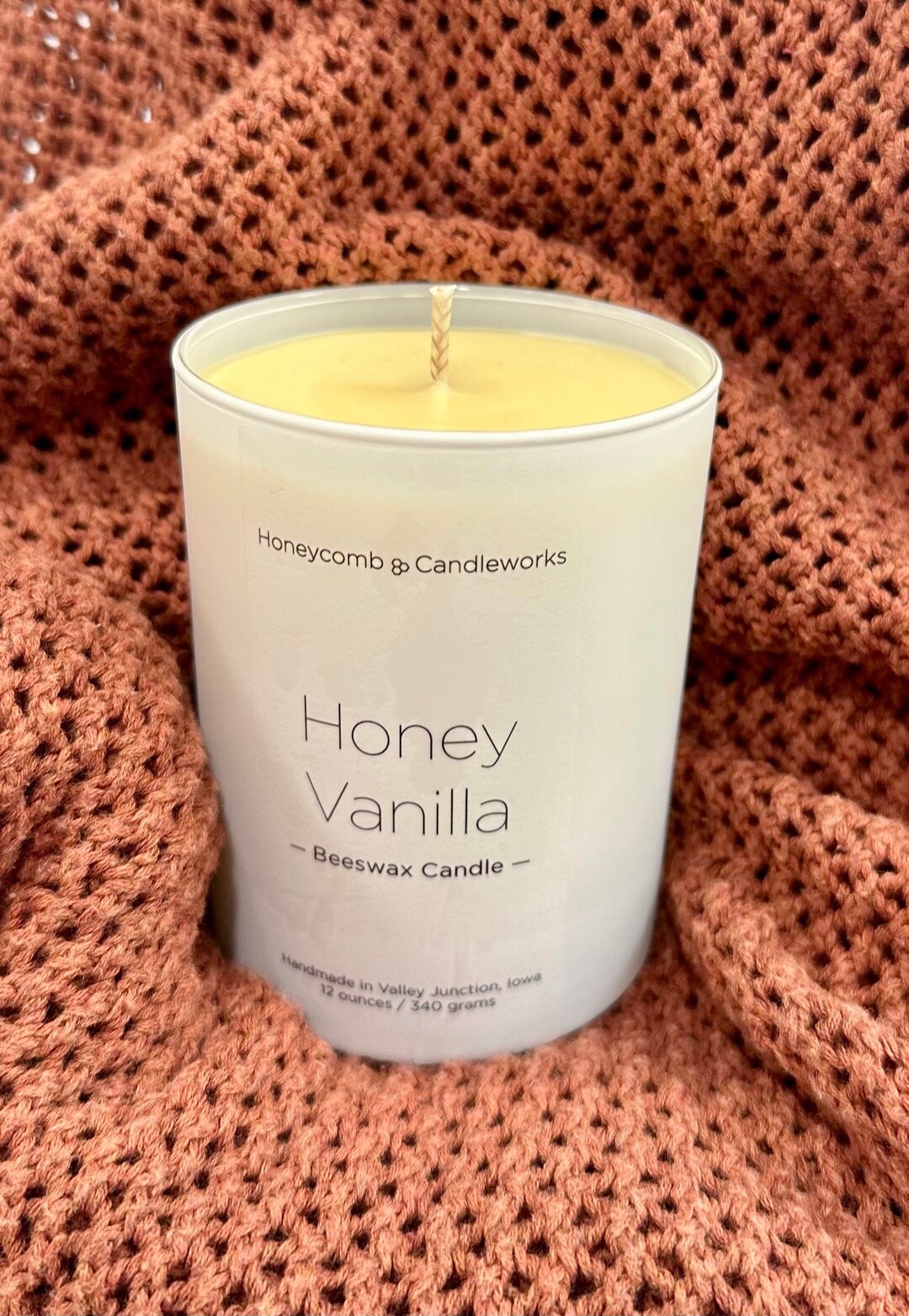 Honey Vanilla Beeswax Candle Etsy
