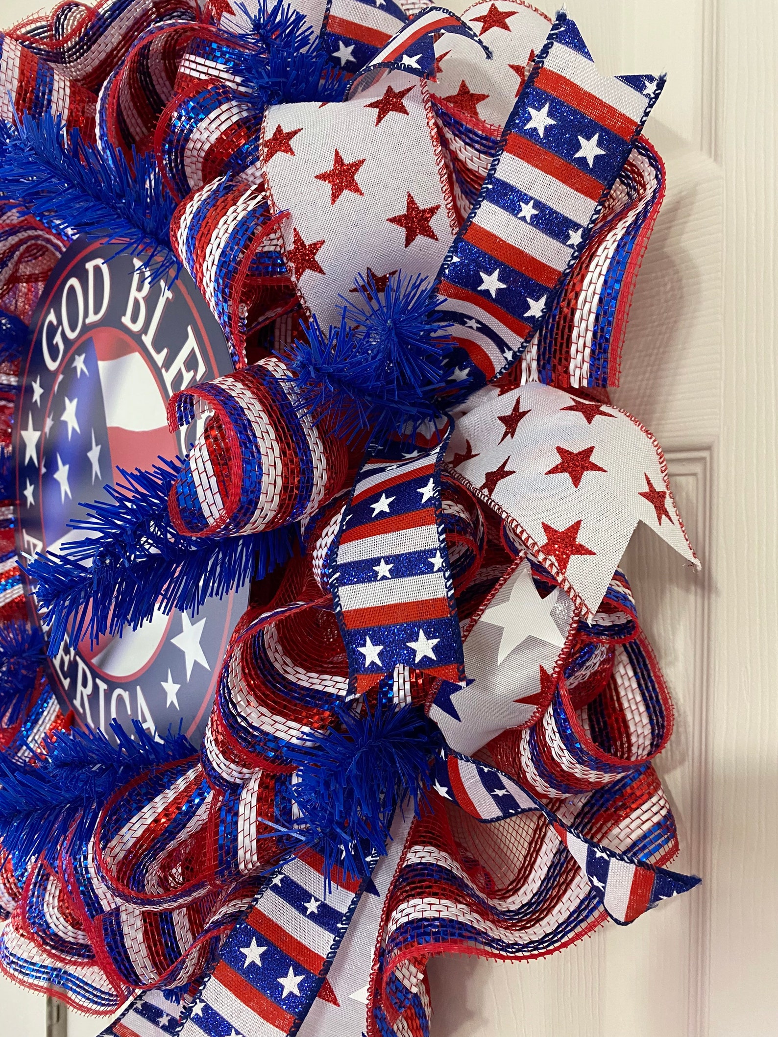 Red White and Blue Wreath Etsy