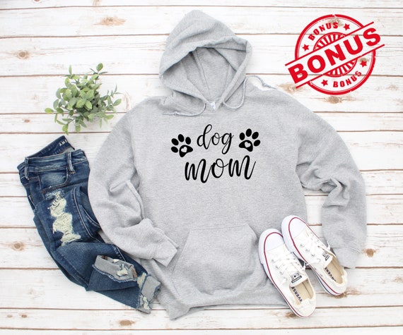 ON SALE: Dog Mom Hoodie for Women Free Paw Necklace Popular