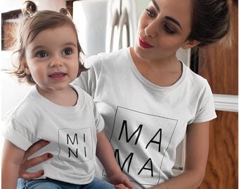 Mini Mama Shirt, Mommy And Me Shirt, Baby Announcement, Mama Mini, Mama Shirt, Mama And Me, Mother Daughter Gift, Matching Shirt Set