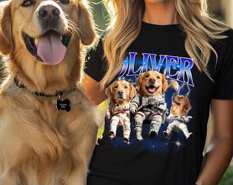 T-shirt personnalisé pour animal de compagnie avec photo et nom de l'animal | T-shirt personnalisé avec portrait d'animal de compagnie | T-shirt graphique personnalisé chien chat | Chemise de Noël | Chemise bouledogue