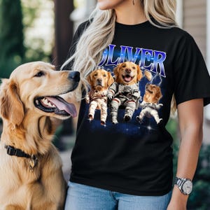 Custom Pet T Shirt with Pet Photo and Name | Personalized Pet Portrait Shirt | Custom Dog Cat Graphic Tee | Christmas Shirt | Bulldog Shirt
