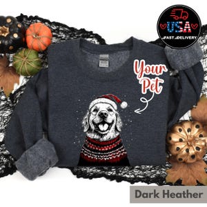 Custom Pet T Shirt with Pet Photo | Personalized Pet Portrait Shirt | Custom Dog Cat Graphic Tee | Christmas Shirt | Goldie Retriever