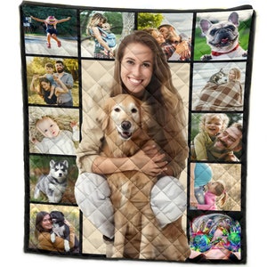 Custom Photo Quilt, Photo Quilt, Dog Quilt,Dog Mom,Dog Lover Gift,Gift For Dog Mom,Quilt Blanket,Custom Name Quilt,Personalized