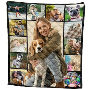 Custom Photo Quilt, Photo Quilt, Dog Quilt,Dog Mom,Dog Lover Gift,Gift For Dog Mom,Quilt Blanket,Custom Name Quilt,Personalized