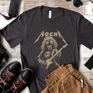 Chemise personnalisée chien jouant de la guitare rockout, chemise rocker, t-shirt cocker spaniel guitare drôle, amoureux des chiens et amateurs de rock