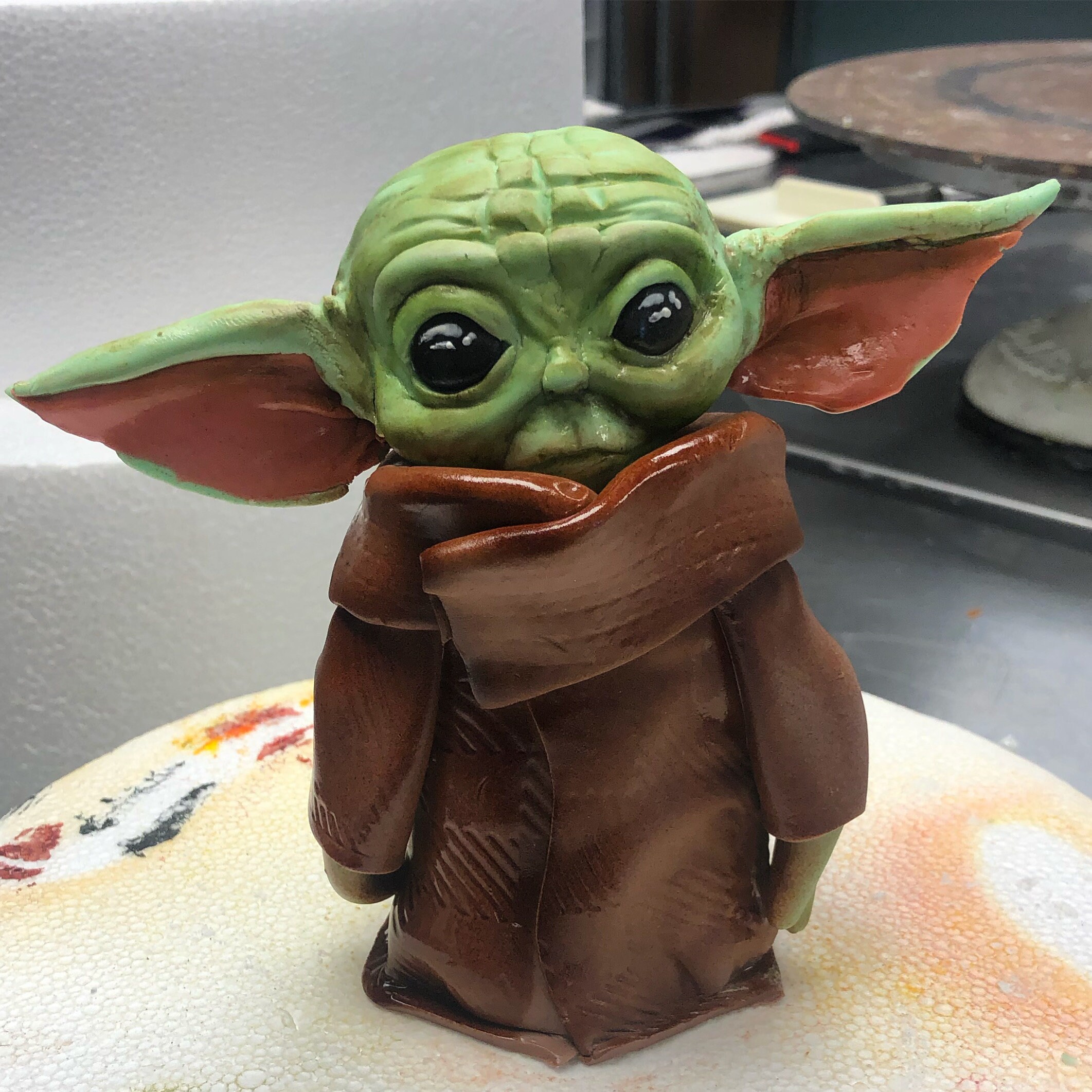 Baby Yoda Cake Gumpaste Topper Etsy Baby Yoda Cake Gumpaste Topper Etsy